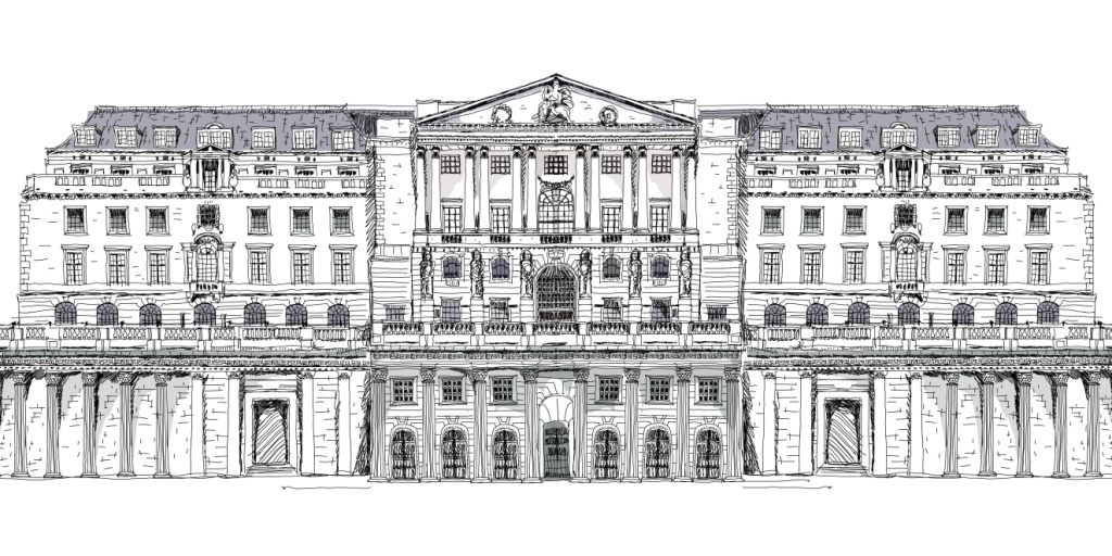 A sketch of the Bank of England, Threadneedle Street