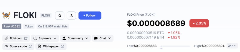 Crypto unit bias - an example of token priced to nine decimal places